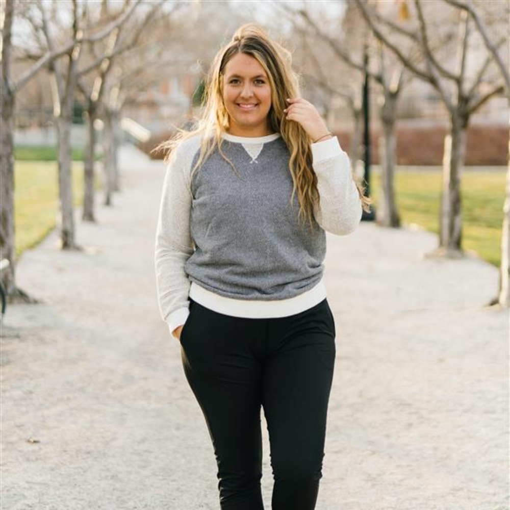 Gray Binary Crew Neck Sweatshirt